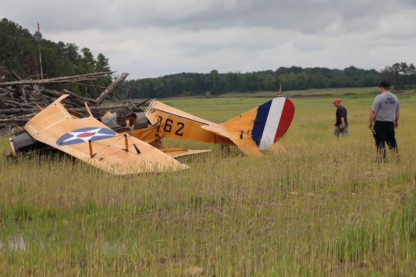 All four responded to the downed JN4 Jenny that crash landed on the training center.