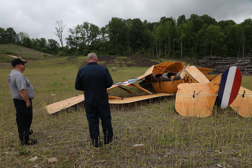 All four responded to the downed JN4 Jenny that crash landed on the training center.