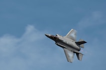 An F-35A Lightning II, with the 388th Fighter Wing’s F-35A Aerial Demonstration Team, performs a pass aerial demonstration during the 2023 Westfield International Air Show at Barnes Air National Guard Base, Massachusetts, May 13, 2023. The two-day event allowed the 104th Fighter Wing and joint-service partners to strengthen their community ties with over 70,000 members of the public by showcasing their capabilities, aircraft and equipment. (U.S. Air National Guard photo by Staff Sgt. Hanna Smith)