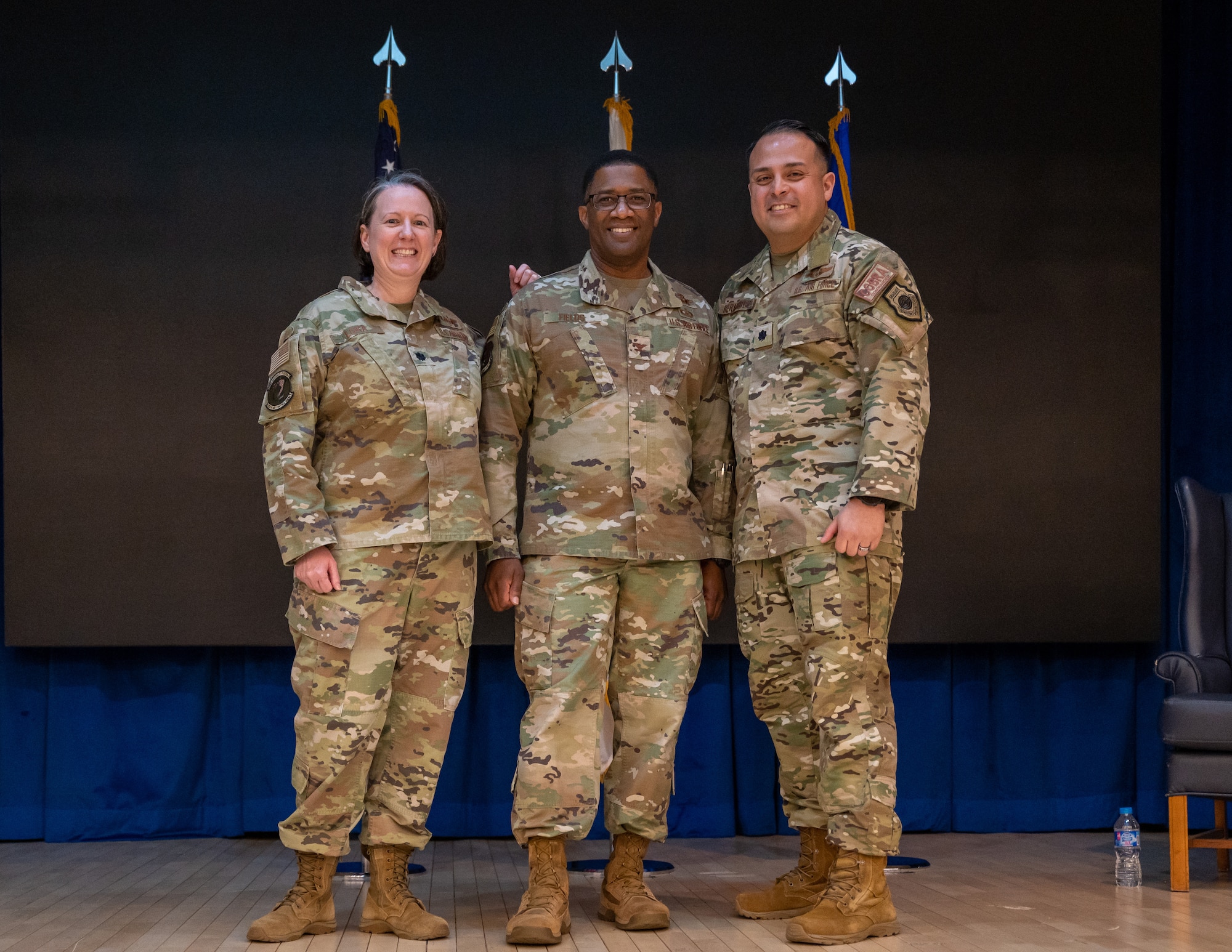 Photo of Airmen, leadership during change of command ceremony