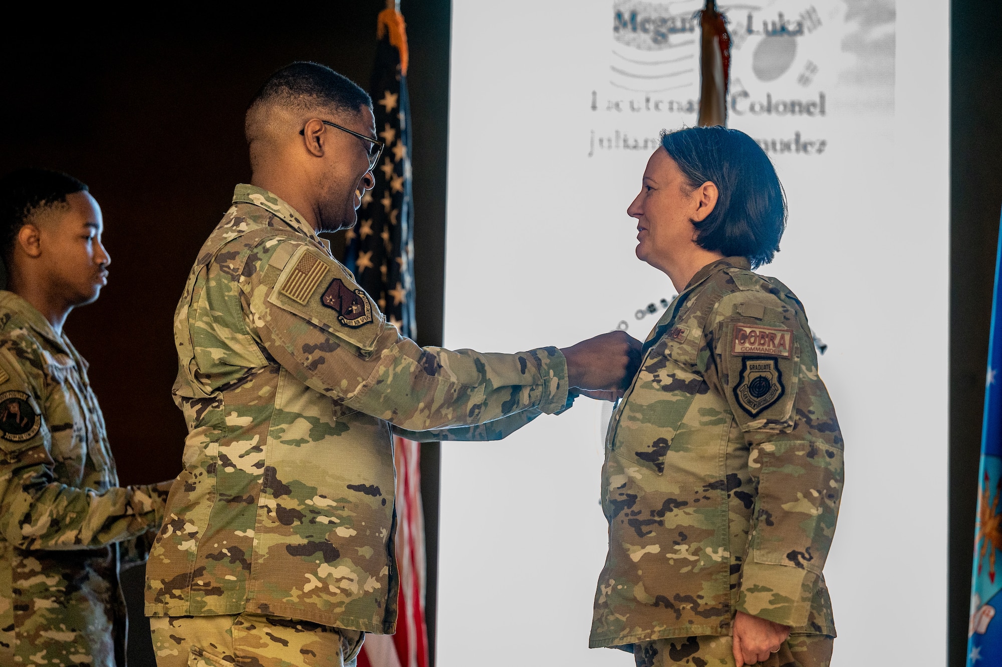 Photo of Airmen, leadership during change of command ceremony