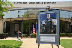 The Curtis E. LeMay Center for Doctrine Development and Education dedicated the Cleveland Wargaming Institute building in honor of the late Lt. Gen. Charles “Chick” Cleveland during a ceremony May 25, 2023, at Maxwell Air Force Base, Alabama. The building houses the Air Force Wargaming Institute. Cleveland is a Korean War fighter ace and a former commander of Air University.