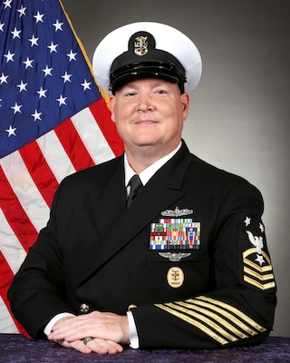 230530-N-SI161-2002 DAHLGREN, Va. (May 30, 2023) Official portrait of Command Master Chief Robert Laird. (U.S. Navy photo by Michael Bova)