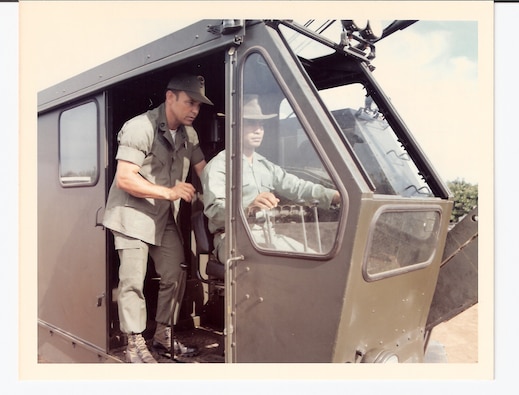 A Nicaraguan soldier studies crane operations with a U.S. instructor, November 1973. (Source: U.S. Army Signal Corps, NARA)