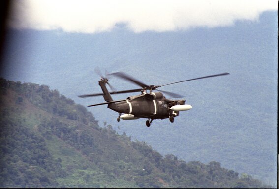 International observers patrol the border between Ecuador and Peru, circa 1996. With international partners, U.S. Southern Command verified the implementation of a ceasefire agreement following the 1995 border conflict. (Source: U.S. Army South)