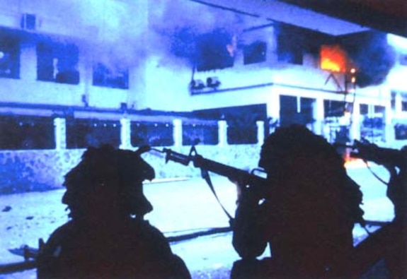 U.S. Army Soldiers during Operation Just Cause, December 1989 in Panama.