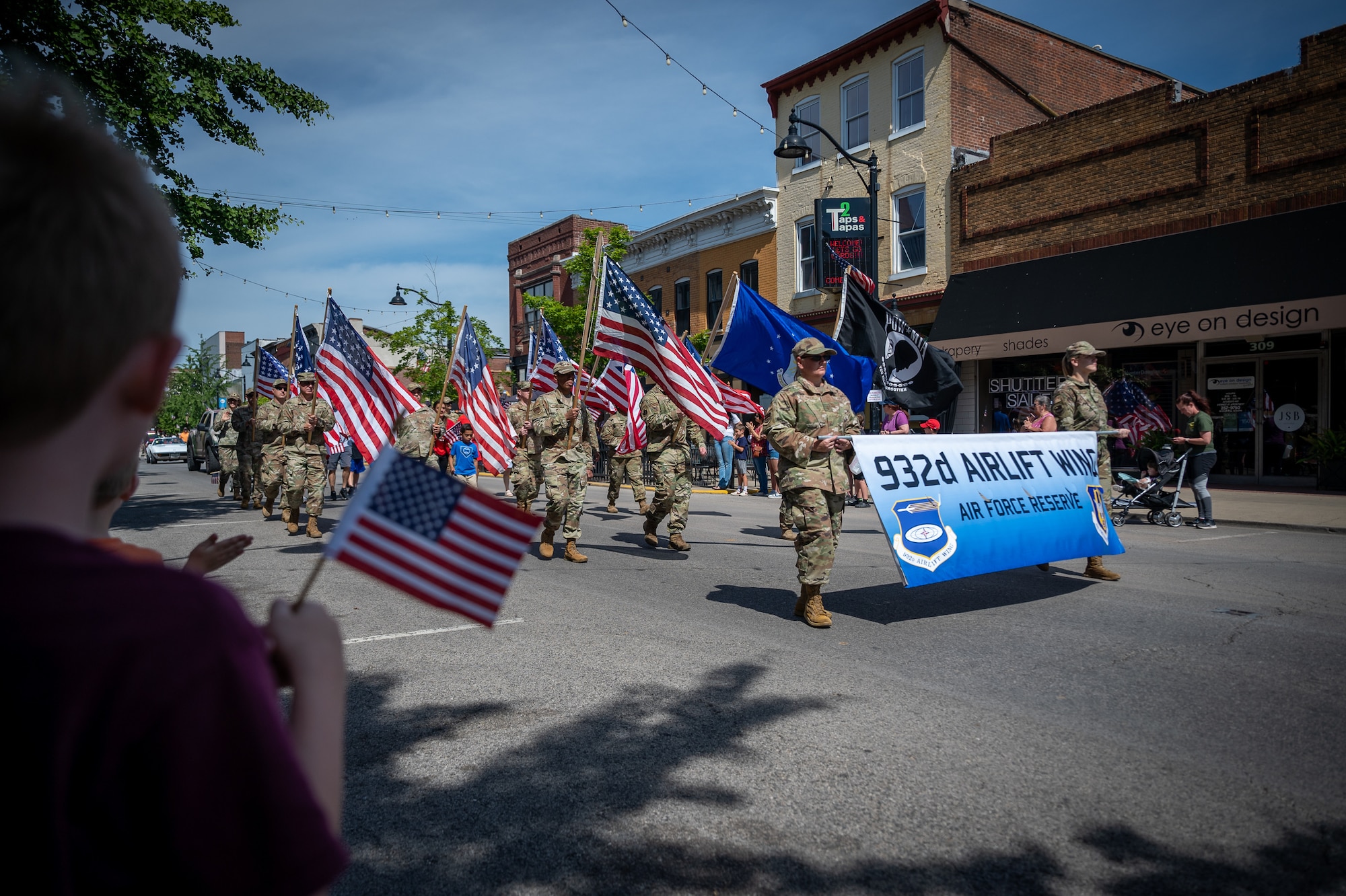 U.S. Air Force Citizen Airmen from the 932nd Airlift Wing participate in the Belleville Memorial Day Parade, May 29, 2023, Belleville Illinois. Joined with family, the Air Force Reserve Airmen paid homage to those who made the ultimate sacrifice.

Col. Glenn Collins, commander, 932nd AW was the Grand Marshall along with his sons and Mayor of Belleville, Patty Gregory. (U.S. Air Force photo by Christopher Parr)