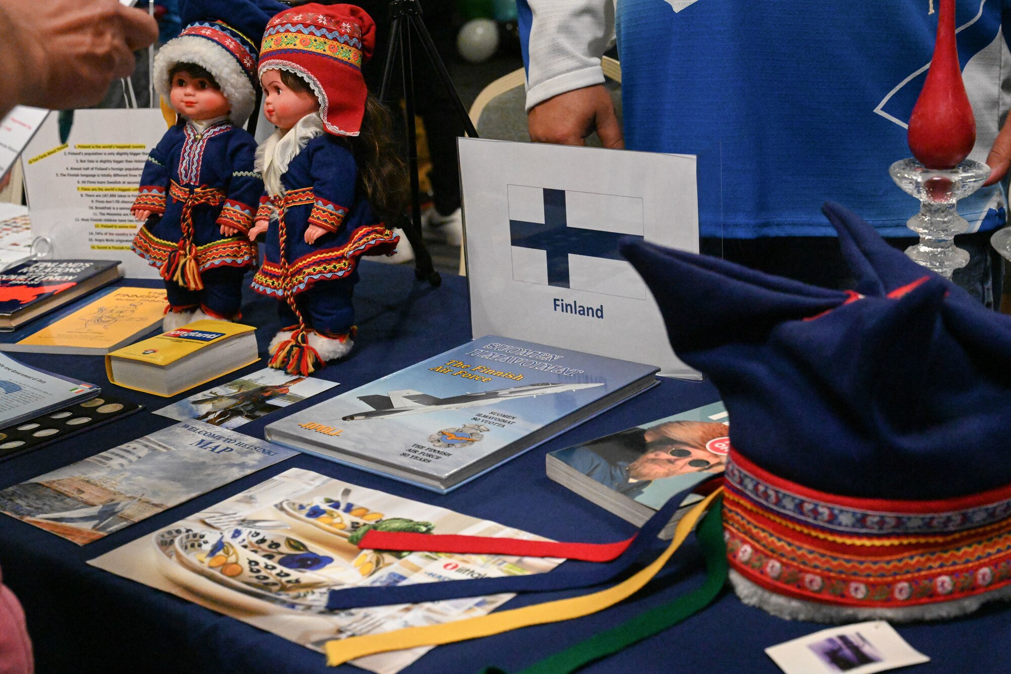 a Finland booth is on display