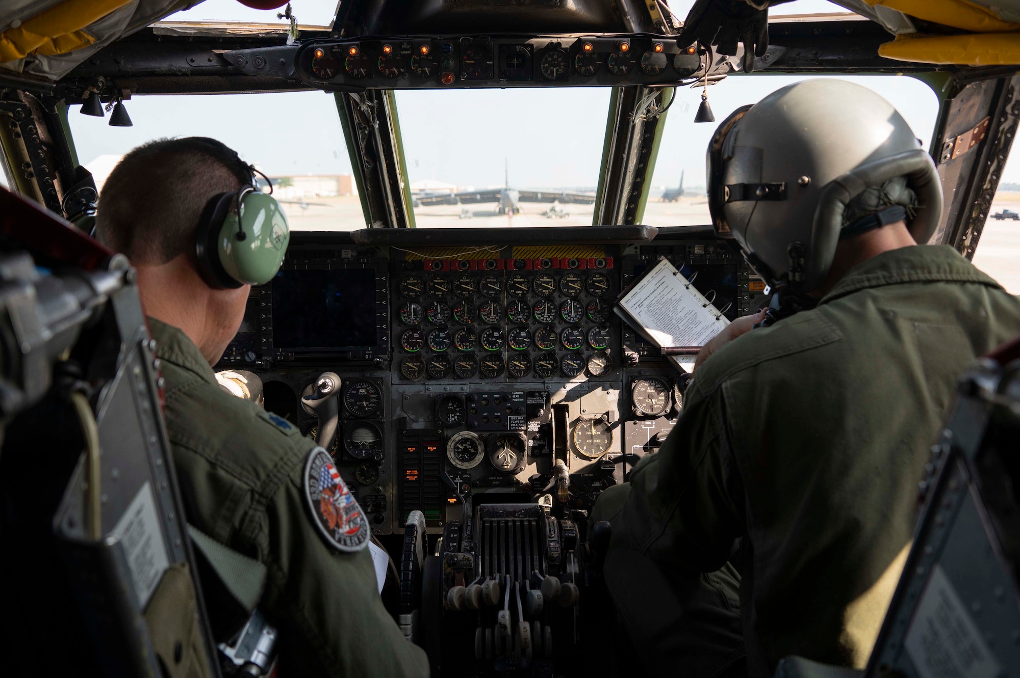 Airmen run through a pre-flight checklist