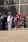 FLORENCE, Italy (May. 29, 2023) Vice Adm. Thomas E. Ishee, commander, U.S. Sixth Fleet and Naval Striking and Support Forces NATO, participates in a wreath laying ceremony at a Memorial Day Ceremony at Florence American Cemetery. Admirals from U.S. Naval Forces Europe-Africa, U.S. Sixth Fleet, and EURAFCENT, traveled throughout Europe visiting American Battle Monuments Commission cemeteries to honor the lives and legacies of fallen U.S. and allied service members that paid the ultimate sacrifice in the service of their countries. Headquartered in Naples, Italy, NAVEUR-NAVAF operates U.S. naval forces in the U.S. European Command (USEUCOM) and U.S. Africa Command (USAFRICOM) areas of responsibility. U.S. Sixth Fleet is permanently assigned to NAVEUR-NAVAF, and employs maritime forces through the full spectrum of joint and naval operations.