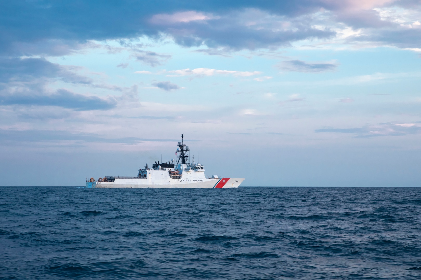 U.S. Coast Guard Cutter Stratton (WMSL 752) conducts passing exercises with Indonesian Maritime Security Agency patrol boat KN Belut Laut-406 and Republic of Singapore Navy MSRV Bastion on May 22, 2023. Stratton deployed to the Western Pacific to conduct engagements with regional allies and partner nations, to reinforce a rules-based order in the maritime domain. (U.S. Coast Guard photo by Chief Petty Officer Brett Cote)