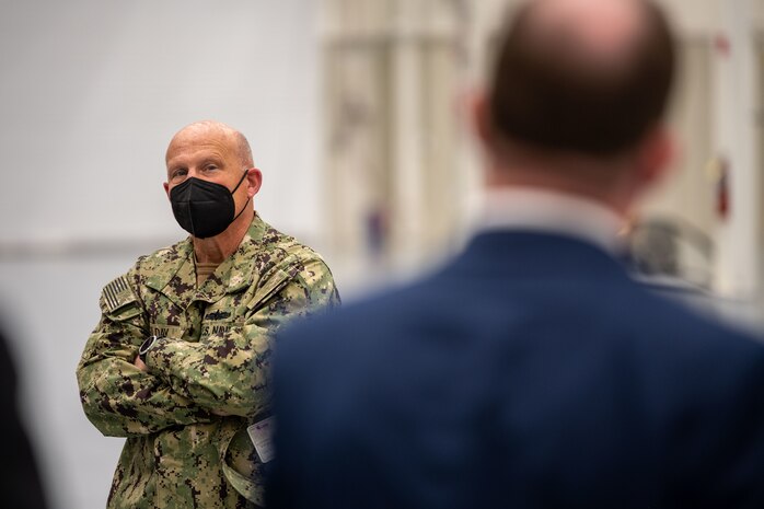 Chief of Naval Operations Adm. Michael M. Gilday visits the newest common hypersonic missile production facility near Huntsville, Alabama. Adm. Gilday toured the facility and learned more about the U.S. Navy’s Conventional Prompt Strike offensive hypersonic strike capability and the Army’s Long Range Hypersonic Weapon.