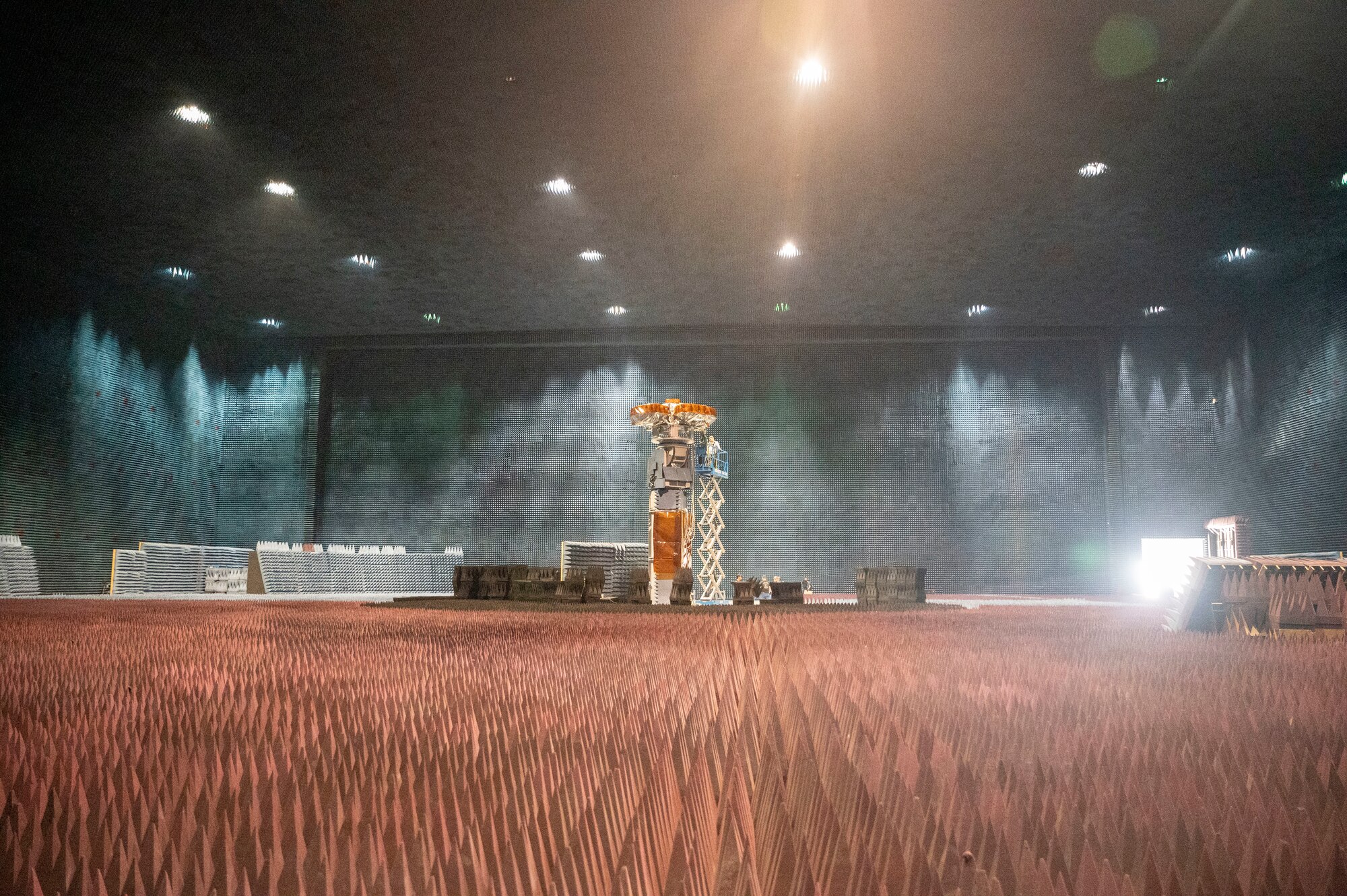 The largest anechoic test facility in the world, the BAF, provides shielding effectiveness that allows GPS tracking and jamming tests without frequency management or regulatory agency approval.