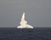 The Ohio-class ballistic-missile submarine USS Rhode Island (SSBN 740) (Blue) completes a successful Demonstration and Shakedown Operation (DASO) 29 with the test flight of an unarmed Trident II D5 missile. The primary objective of DASO is to evaluate and demonstrate the readiness of the SSBN’s Strategic Weapon System (SWS) and crew before operational deployment following the submarine’s engineered refueling overhaul.