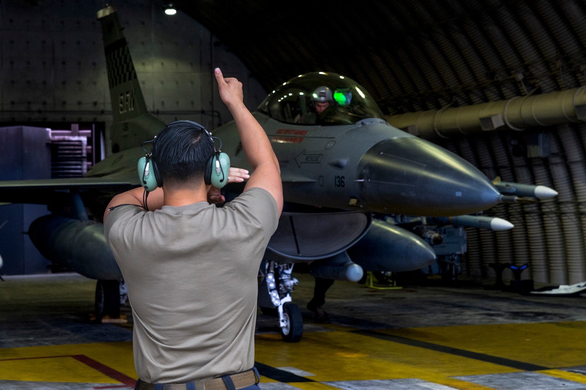 Photo of Airmen, U.S. Air Force aircraft participating in an aircraft generation training event.