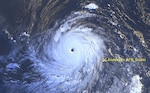 Satellite image of Typhoon Mawar taken May 25, 2023.  Image courtesy 325th Operational Support Squadron, Tyndall AFB, Fla.