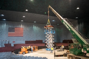 The largest anechoic test facility in the world, the BAF, provides shielding effectiveness that allows GPS tracking and jamming tests without frequency management or regulatory agency approval.