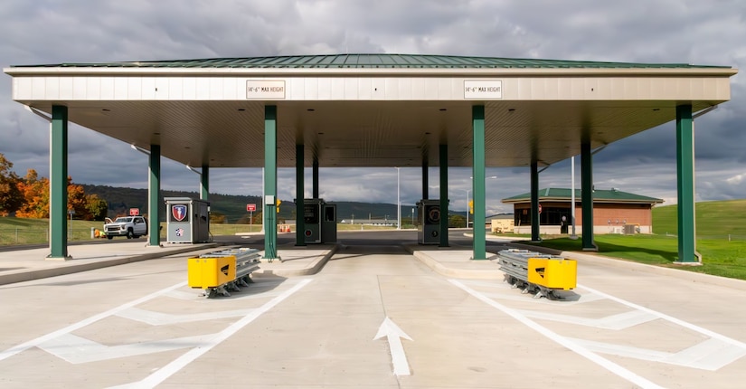 The Main Access Control Point at Fort Indiantown Gap, Pa., was dedicated during a ceremony on Nov. 1, 2023. (Pennsylvania National Guard photo by Wayne V. Hall)