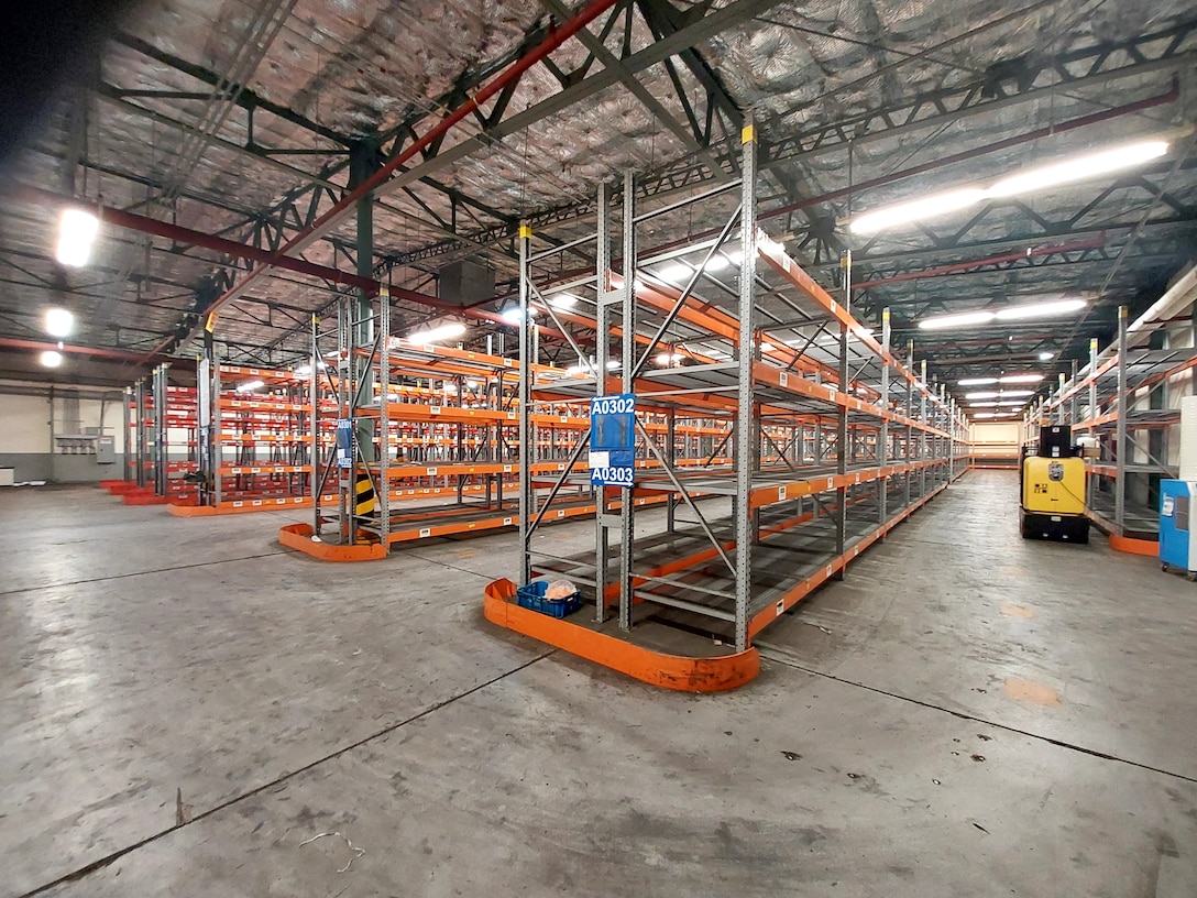 Empty warehousing racks