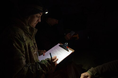 Airmen from Hurlburt Field assigned to 1st Special Operations Support Squadron participate with the Mission Sustainment Team in a two-day cold weather training at the Mckinley Climatic Lab at Eglin Air Force Base, Florida, Oct 19, 2023. Medics from 1 SOSS practiced prolonged casualty care in cold weather environments. (U.S. Air Force photo by Airman 1st Class Hussein Enaya)