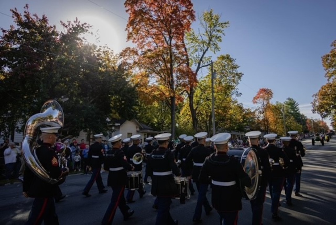 The MFR Ceremonial Band performed at the 57th Annual Maple Leaf Festival Parade in Carthage, Missouri on October 21, 2023.
