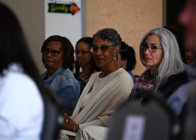 Attendees listen to guest speakers during a National Disability Employment Awareness Month special observance at Joint Base Andrews, Oct. 30, 2023. This year marked the 50th anniversary of the Rehabilitation Act of 1973, which was the first legislation to address access and equity for people with disabilities. (U.S. Air Force photo by Senior Airman Austin Pate)