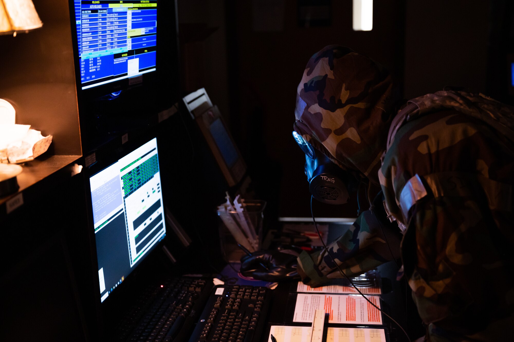 Master Sgt. Jeremy Williams checks the conditions and status of the runway during Vigilant Defense 24.