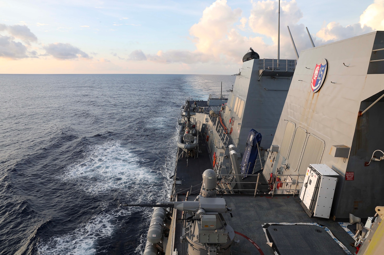 SOUTH CHINA SEA (Nov. 3, 2023) – The Arleigh Burke-class guided-missile destroyer USS Dewey (DDG 105) conducts routine underway operations. Dewey is forward-deployed and assigned to Commander, Task Force 71/Destroyer Squadron (DESRON) 15, the Navy’s largest DESRON and the U.S. 7th Fleet’s principal surface force. (U.S. Navy photo by Mass Communication Specialist 1st Class Greg Johnson)
