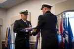 The Naval Health Clinic Cherry Point Honor Guard presents the U.S. National Colors on Thursday, November 2, 2023 during the retirement ceremony of Chief Hospital Corpsman Felix Colon (Fleet Marine Force / Enlisted Expeditionary Warfare Specialist) aboard Marine Corps Air Station Cherry Point.  Colon retired after 23 years of service in the United States Navy, ending his service as the Senior Enlisted Leader for the Directorate of Clinical Support Services and Directorate of Medical Services at Naval Health Clinic Cherry Point.