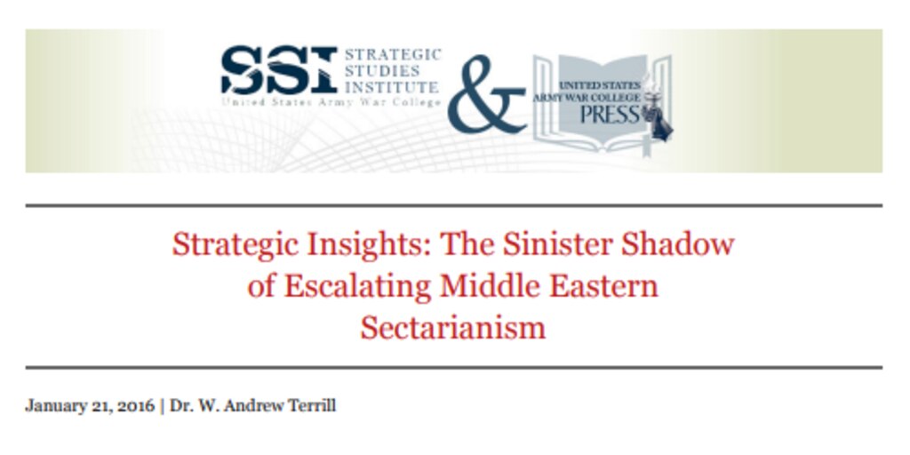 Cover for Strategic Insights: The Sinister Shadow of Escalating Middle Eastern Sectarianism