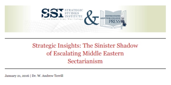 Cover for Strategic Insights: The Sinister Shadow of Escalating Middle Eastern Sectarianism