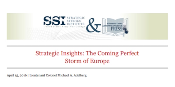Cover for Strategic Insights: The Coming Perfect Storm of Europe