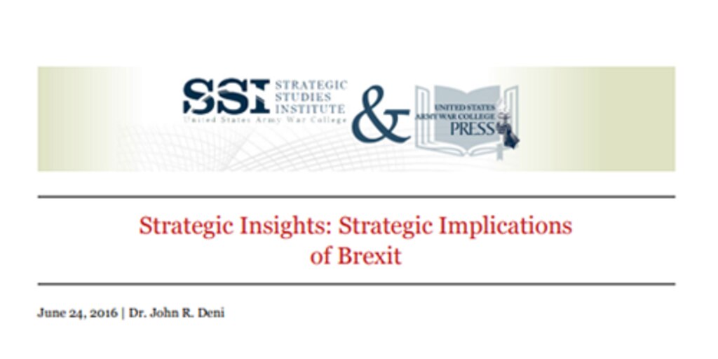 Cover for Strategic Insights: Strategic Implications of Brexit