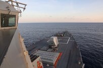SOUTH CHINA SEA (Nov. 3, 2023) – The Arleigh Burke-class guided-missile destroyer USS Dewey (DDG 105) conducts routine underway operations. Dewey is forward-deployed and assigned to Commander, Task Force 71/Destroyer Squadron (DESRON) 15, the Navy’s largest DESRON and the U.S. 7th Fleet’s principal surface force. (U.S. Navy photo by Mass Communication Specialist 1st Class Greg Johnson)