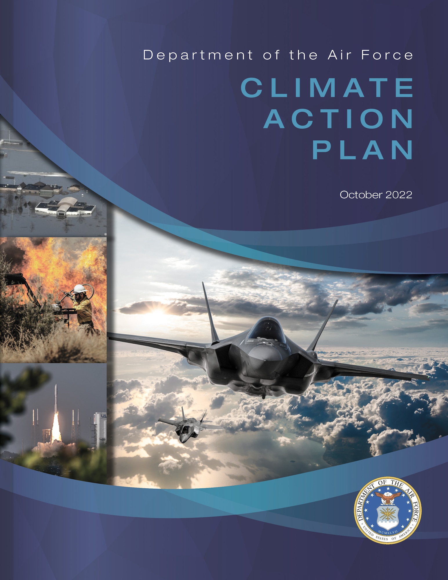 Front cover of the Department of the Air Force Climate Action Plan, released in October 2022.