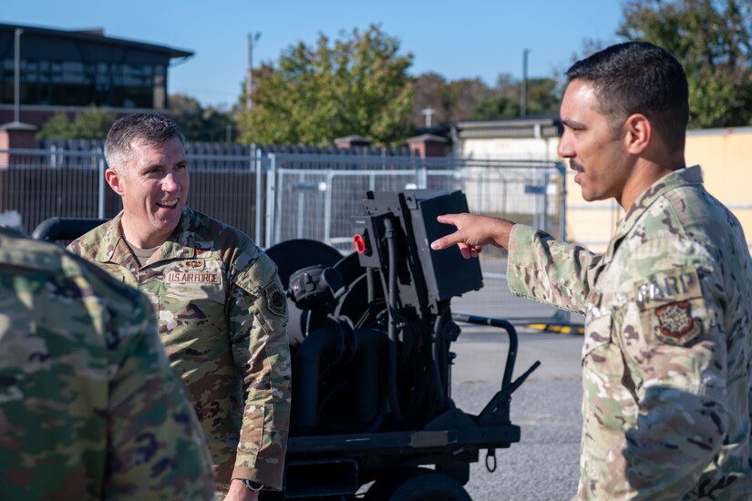 The U.S. Air Force Expeditionary Center leadership team met with service members and civilian leaders during an installation visit to Joint Base Charleston, South Carolina, Nov. 1-3.