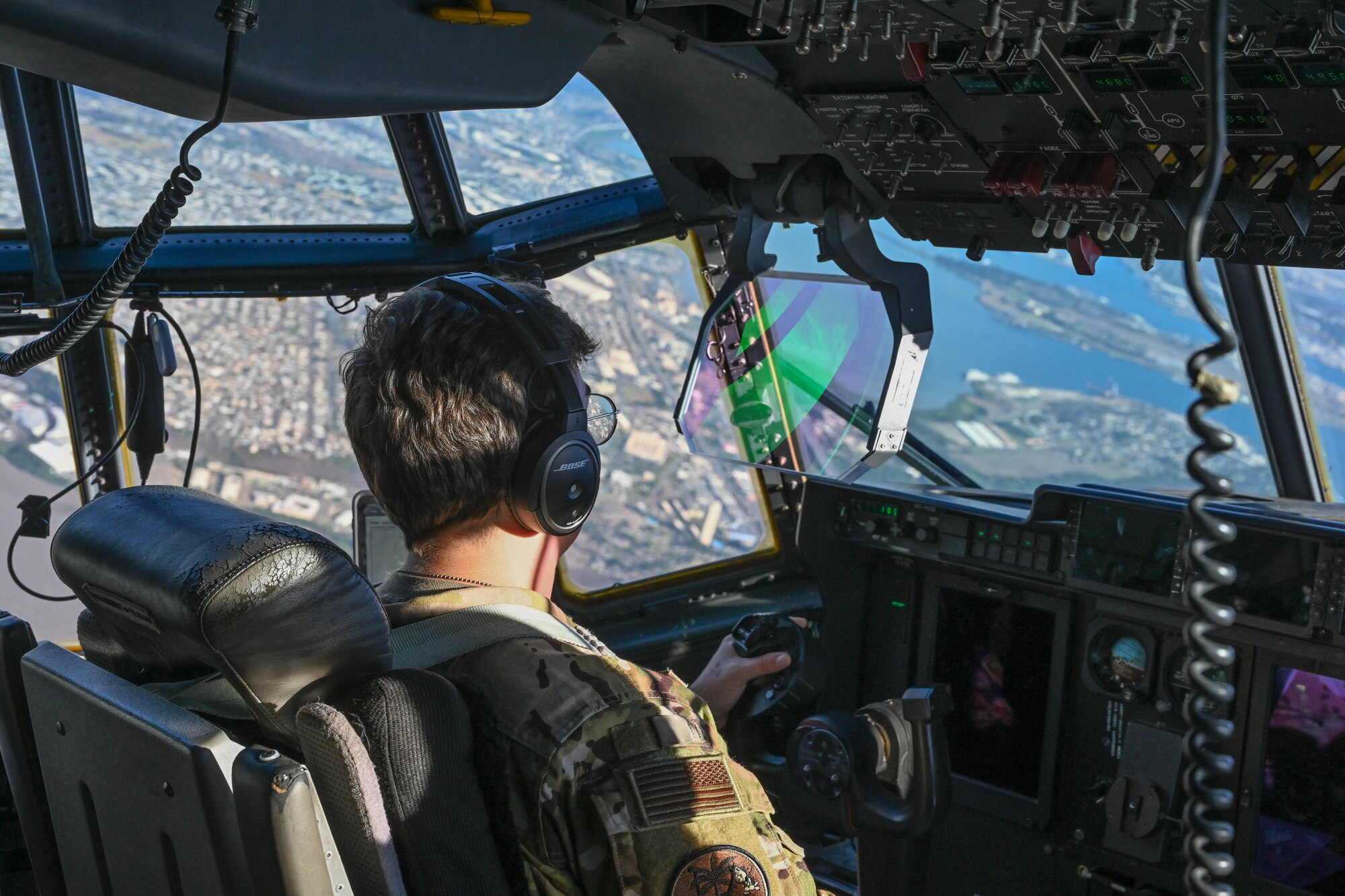 A pilot flies an aircraft.