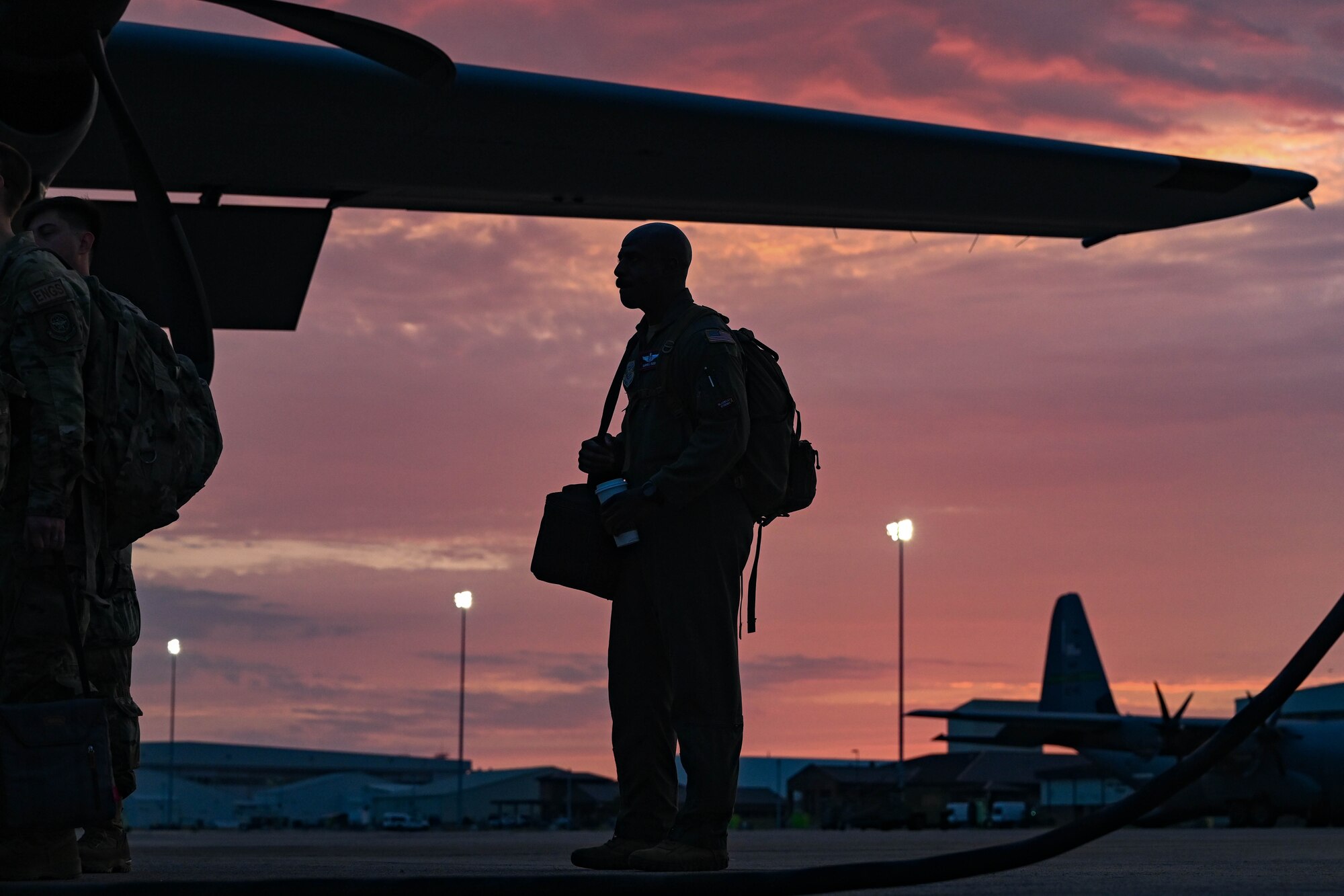 An Airman stands on the flightline.