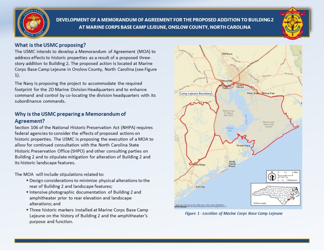 Fact sheet for proposed additions to Building 2, 2D MARDIV HQ
