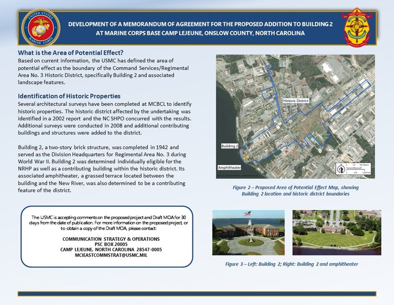 Fact sheet for proposed additions to Building 2, 2D MARDIV HQ