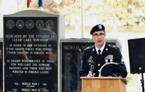Illinois Army National Guard Staff Sgt. J. Manuel Rojas Garcia of the Springfield-based 232nd Combat Sustainment Support Battalion was the guest speaker at the Clear Lake Township (Illinois) 23rd Annual Veterans Day Remembrance Ceremony on Nov. 5.