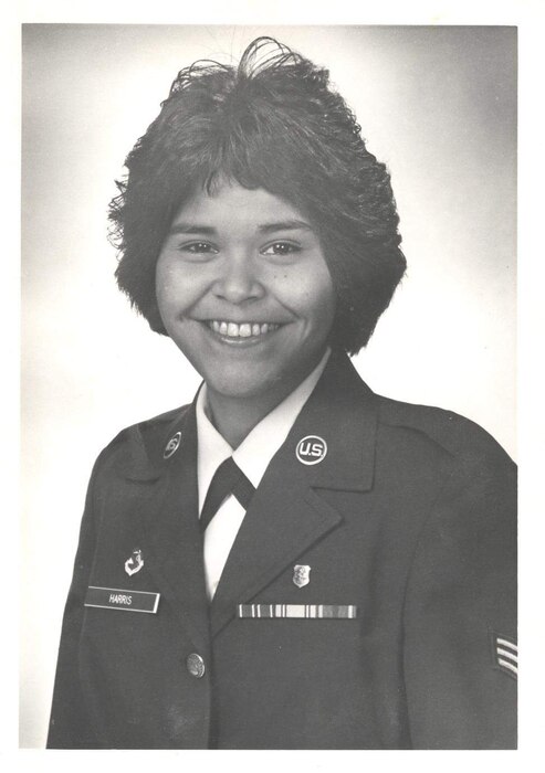 A formal portrait of a female airmen