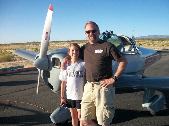 Maria Hall with her father in Arizona in 2012
