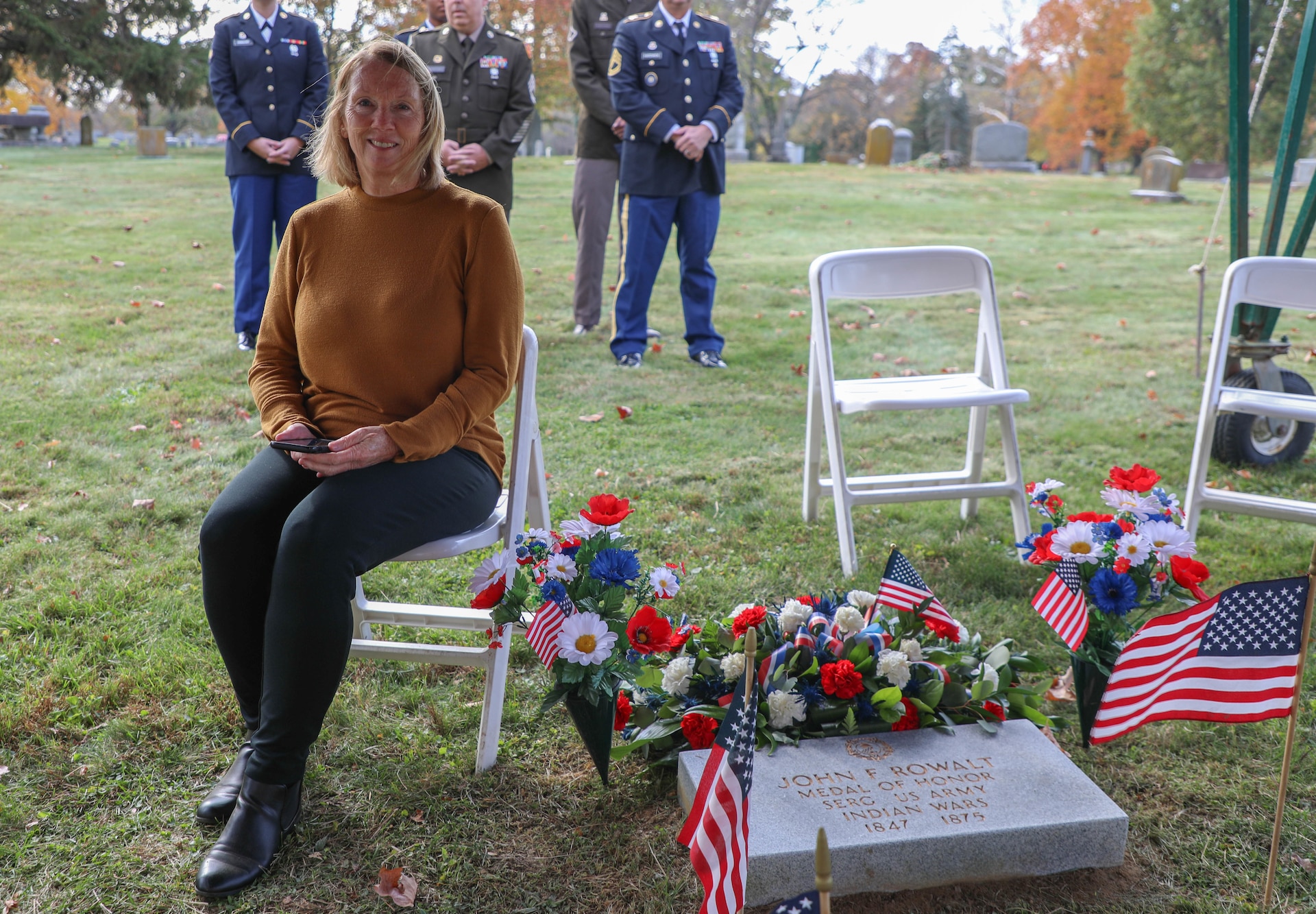 Rowalt had served during the American Indian War before contracting small-pox and dying around the age of 28 in Cincinnati and buried at the nearby Kentucky cemetery. His grave site was previously unmarked for the last 148 years.