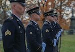 Soldiers with the Kentucky National Guard’s Honor Guard stand ready for the 21-gun salute during the ceremony of a Medal of Honor recipient who was buried at Highland Cemetery in Fort Mitchell, Kentucky, Nov. 4, 2023. U.S. Army Sgt. John F. Rowalt of Bellville, Ohio, served during the Indian Wars and was in a grave that had gone unmarked and almost forgotten for 148 years.