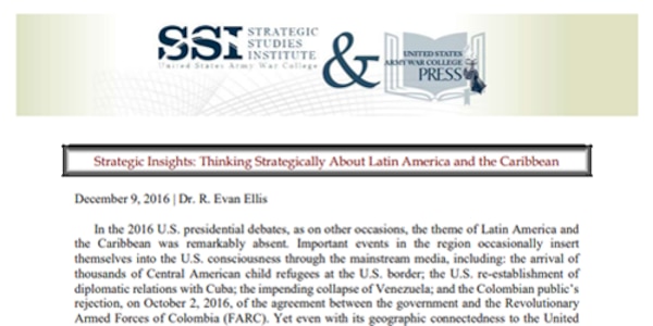 Cover for Strategic Insights: Thinking Strategically About Latin America and the Caribbean