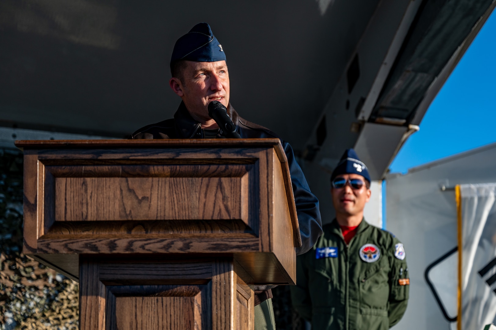 8th Fighter Wing deputy commander delivers his opening remarks during the seventh annual Friendship Day