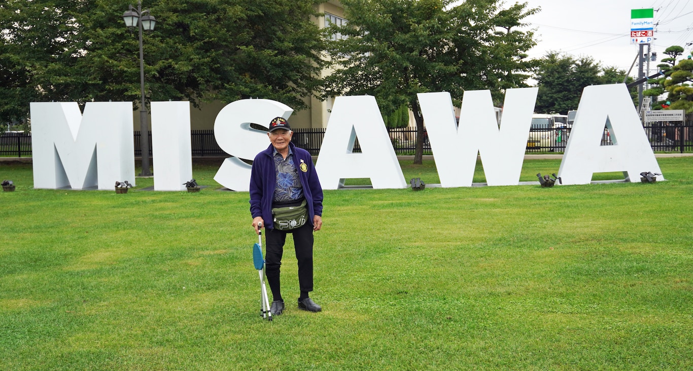 Norio Uyematsu visits Misawa Air Base after 72 years.