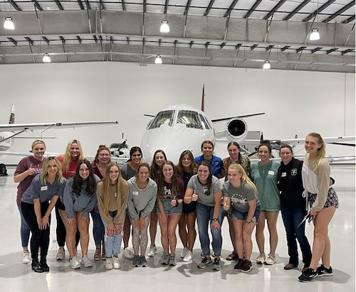 Cadet Hall with the Texas A&M Women in Aviation chapter