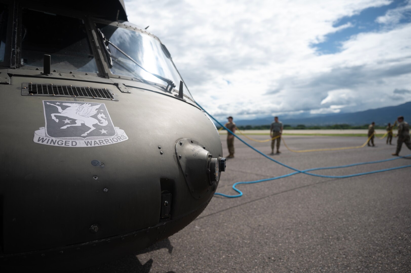 The training further built confidence between the maintainers and aviators supporting U.S. Southern Command, and highlights one of JTF-Bravo's means of aerial recovery of inoperative and lightly and heavily damaged helicopters using medium-lift and heavy-lift helicopters as the recovery vehicles.